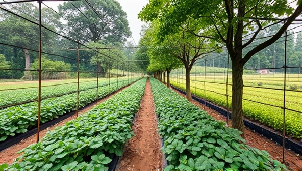 An immersive virtual tour showcasing a lush organic farm with interactive elements, live farmer interactions, and educational pop-ups, creating a captivating and informative agro-tourism experience in the digital realm.