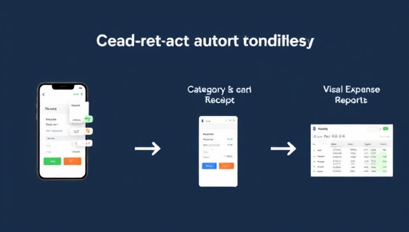 An animated GIF showing the process of scanning a receipt with the app, categorizing it automatically, and generating a visual expense report, emphasizing convenience and efficiency in managing finances.