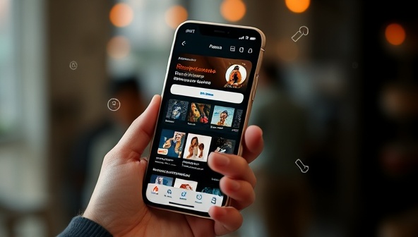 An engaging app interface mockup displaying a user browsing through personalized product recommendations with interactive features, seamless navigation, and visually appealing design elements, creating a user-friendly and personalized shopping experience, capturing the essence of AI-powered assistance.