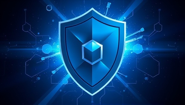 A digital illustration featuring a shield with a 