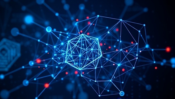 An innovative visualization of AI algorithms at work, depicting a network of interconnected nodes representing career data and insights, with a user interface displaying personalized career recommendations and growth opportunities, symbolizing empowerment and guidance.