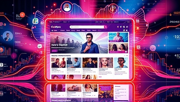 An illustration of a website interface transforming in real-time based on user interactions and data insights, with dynamic content elements, personalized recommendations, and vibrant colors reflecting the unique and engaging web designs created by PixelPerfekt, highlighting the power of data-driven personalization.