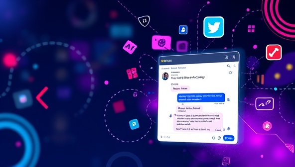 A visually dynamic chatbot integration concept image featuring a website interface with a chatbot window, showcasing seamless interaction, personalized responses, and effortless communication, highlighting the efficiency and engagement potential of BotBlend's chatbot services.