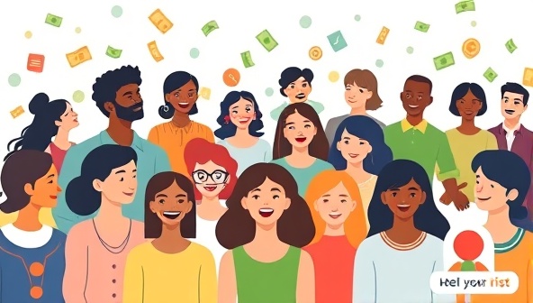 An engaging and vibrant social network interface showcasing diverse avatars connecting, sharing financial tips, and participating in virtual financial challenges within a digital community space, symbolizing collaboration, support, and financial empowerment.