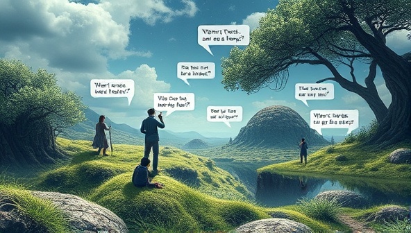 An immersive digital landscape depicting a collaborative writing environment with multiple writers working together on a virtual platform, sharing ideas, writing snippets, and providing feedback in real-time, illustrating the dynamic and interactive nature of WriteSync for collaborative storytelling and creative projects.