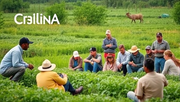 An online platform interface showcasing a diverse community of farmers engaging in discussions, sharing insights, and attending virtual workshops, fostering a collaborative and knowledge-driven agricultural ecosystem.