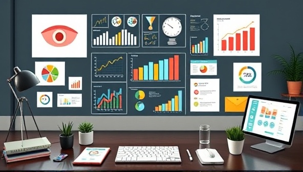 An engaging visual representation of a virtual digital marketing strategy session with digital marketing tools, campaign metrics, and creative content ideas on display, capturing the dynamic and data-driven approach of Digitize Strategies in optimizing online marketing efforts for businesses.