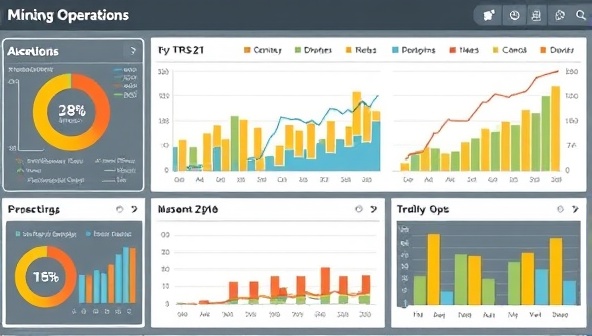 A data visualization dashboard displaying key performance indicators and trends in mining operations, showcasing the power of data analytics insights provided by DataMine Analytics Experts for informed decision-making in the mining industry.