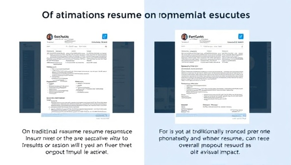 A visually appealing graphic showcasing a split-screen comparison of a traditional resume and an optimized resume generated by ResuGenius, highlighting key differences in formatting, keywords, and overall visual impact to attract attention.