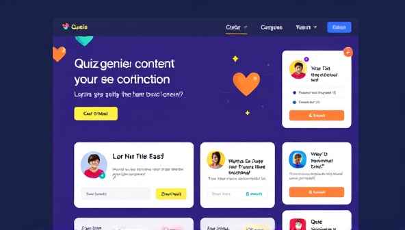 An interactive quiz interface showcasing a fun and engaging quiz design with colorful elements and engaging questions, highlighting the platform's user-friendly features and the potential for interactive content creation with QuizGenie.