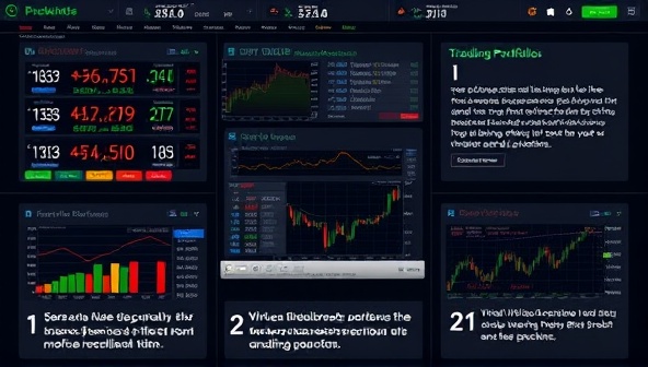 An interactive visual representation of a virtual stock market trading platform with dynamic stock charts, investment portfolios, and trading simulations, showcasing the educational and engaging features of StockSimulator Pro for users interested in virtual stock market predictions and trading challenges.