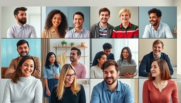 A diverse group of individuals engaged in a virtual language exchange session, each represented by an avatar and engaging in conversation in different languages, showcasing the platform's interactive and community-driven approach to language learning.