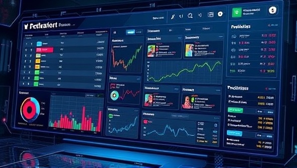 An advanced visual representation of a futuristic AI system analyzing sports data and generating predictions on a digital dashboard, with live match updates and betting recommendations displayed, illustrating the cutting-edge technology and predictive capabilities of AI BetMaster Pro.