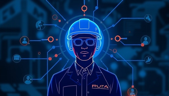An AI-powered platform matching a digital profile of a mining professional with a job opportunity in the mining industry, symbolizing efficient and accurate talent matching.