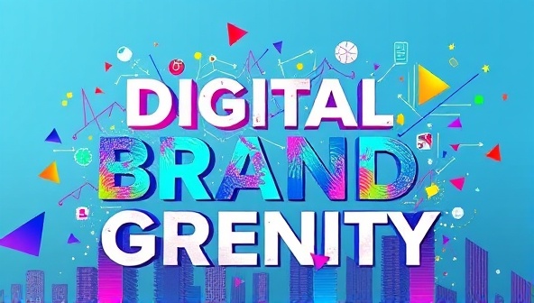 An artistic representation of a digital brand identity coming to life with vibrant colors, modern typography, and dynamic visual elements, symbolizing the transformation of a brand through effective digital identity design and strategy.