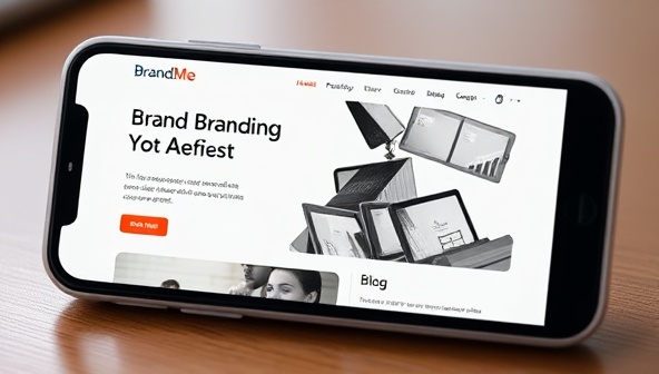 An image of a smartphone displaying a sleek personal branding website with a portfolio section, client testimonials, and a blog, illustrating the professionalism and creativity enabled by the BrandMe Pro subscription service.