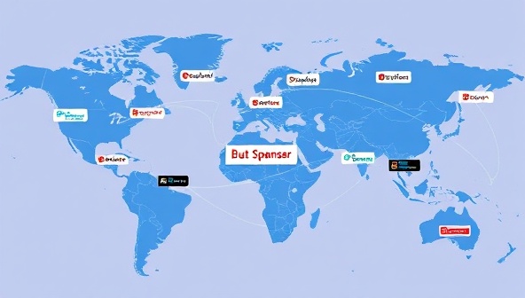 An interactive map showcasing various events and sponsors connecting through digital pathways, symbolizing the seamless and efficient matching process facilitated by EventSponsor Connect.