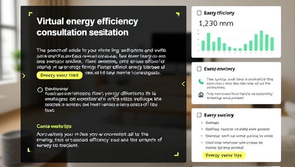 A virtual energy efficiency consultation session showcasing personalized recommendations and energy-saving tips.
