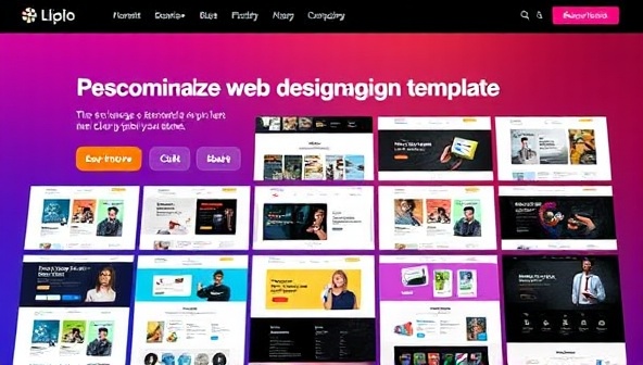An online marketplace interface showcasing a diverse range of customizable web design templates, with vibrant colors, modern layouts, and a user-friendly design, enticing customers to explore and personalize their websites.