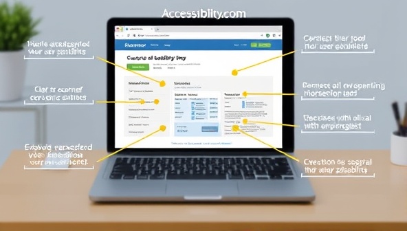 A visually appealing representation of a website being scanned by a digital accessibility tool, highlighting areas of improvement and providing suggestions for enhancing the user experience for individuals with disabilities.