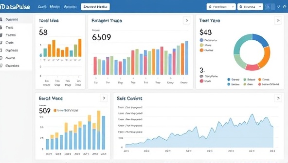 An interactive social media analytics dashboard displaying real-time engagement metrics, audience demographics, and content performance graphs, creating a visually compelling representation of the insights provided by DataPulse.