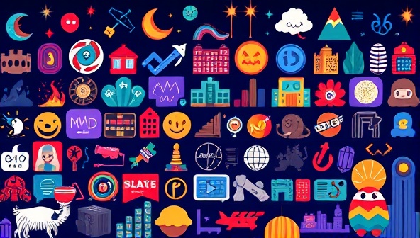 An artistic representation of a diverse collection of micro-genres, depicted through colorful icons and illustrations, showcasing the platform's breadth of unique content and fostering a sense of discovery and community within niche interests.