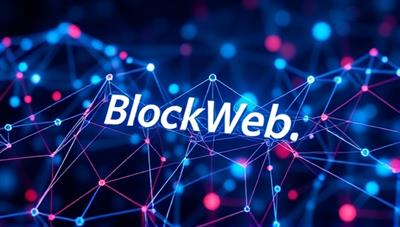 An artistic representation of a blockchain network intertwining with web design elements, symbolizing the secure and decentralized nature of the BlockWeb Designs marketplace, where trust and authenticity are guaranteed through blockchain verification.