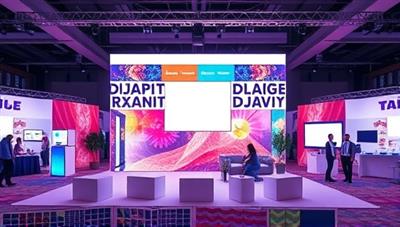A virtual event setup with a creative and interactive online platform displaying a themed event environment, virtual booths, and engaging activities, illustrating the possibilities of virtual event planning and coordination.