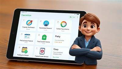 An image of a digital device displaying various insurance options with a smiling, friendly concierge avatar ready to assist, conveying personalized service and ease of access.