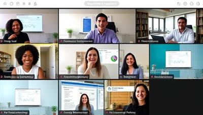 An online learning environment with diverse individuals engaged in financial workshops and interactive modules on budgeting, investing, and financial planning, reflecting the inclusive and informative nature of WealthMinds Academy's financial wellness platform.