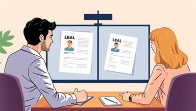 An illustration of two professionals engaging in a virtual legal consultation via video call, with legal documents and a laptop in the background, conveying a modern and convenient approach to legal services.
