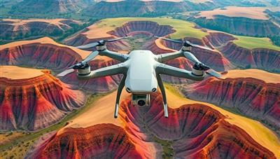 An aerial view photograph captured by a drone, showcasing a picturesque landscape with vibrant colors and intricate details, highlighting the unique perspective and visual appeal of aerial photography.