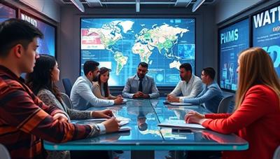 A futuristic brainstorming session with a diverse team of professionals surrounded by cutting-edge technology, digital screens displaying innovative concepts, and collaborative workspaces, inspiring creativity and fostering a culture of innovation and forward thinking.