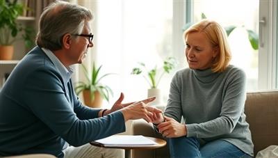 An image of a financial coach and a client engaged in a coaching session, with a warm and supportive atmosphere, financial planning tools visible, and a sense of progress and empowerment in the session.
