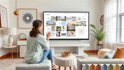 An artistic representation of a virtual interior design consultation session, with a designer presenting mood boards and layout suggestions on a digital screen, surrounded by elements of home decor and fabric swatches, creating a visually appealing and inspirational atmosphere.