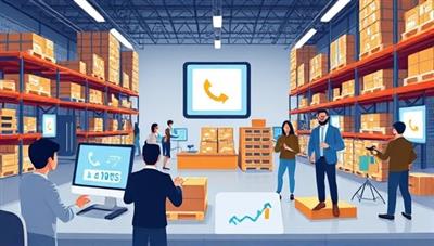 An engaging visual showcasing a virtual auction scene with animated bidders from around the globe interacting with real-time bidding tools, while virtual warehouse items are displayed for auction, creating a dynamic and competitive atmosphere.