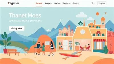 An online community platform interface featuring remote workspaces, co-living accommodations, and networking events tailored for digital nomads and remote workers, with vibrant illustrations of collaborative work environments and travel-friendly hubs, fostering a sense of community and connection among like-minded professionals.
