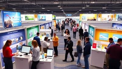 An interactive virtual career fair showcasing diverse career paths and industries, with virtual booths, networking opportunities, and career coaches guiding users through exploration and discovery, illustrating the dynamic and engaging experience offered by CareerVista.