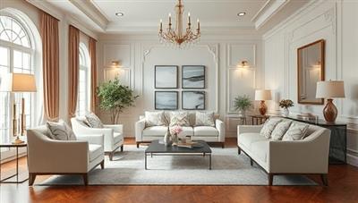 An elegant room setting with virtual design elements overlaid on real furniture and decor, showcasing a seamless blend of physical and virtual design concepts, creating an immersive and inspiring interior decor experience.