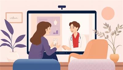 An artistic representation of a virtual therapy session, with a therapist and client engaging in a supportive and empathetic conversation through video conferencing, surrounded by calming imagery and mindfulness tools, creating a safe and comforting virtual space for mental wellness.