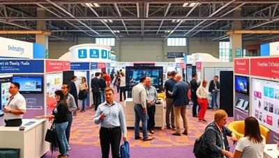 An immersive virtual career fair environment featuring virtual booths, networking lounges, and engaging workshops, with diverse participants exploring different career opportunities, interacting with industry professionals, and gaining valuable insights for their future paths.