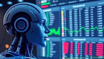 An AI analyzing sports data and generating betting insights on a digital screen, showcasing the advanced technology and predictive capabilities of SmartBet Insights.