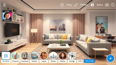A virtual living room design visualization with interactive design tools, customizable furniture options, and a virtual reality headset for immersive room tours, showcasing a modern and stylish home makeover concept, inviting users to explore their design preferences and create personalized living spaces in a virtual interior design studio.