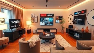 An immersive VR environment showcasing a virtual living room where products from various brands are seamlessly integrated into the scene, with users interacting with the products in a natural and engaging way, highlighting the innovative and interactive nature of VR product placements.