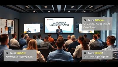 An engaging visual of a virtual webinar room with participants from various industries attending a legal compliance training session led by a professional speaker, featuring interactive polls and Q&A segments, conveying a dynamic and informative learning environment.