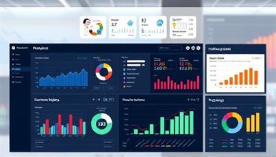 An immersive visual of the ReportRadar dashboard interface, with dynamic graphs, financial charts, and performance indicators displayed in a sleek and modern design, highlighting data visualization and strategic financial insights for businesses.