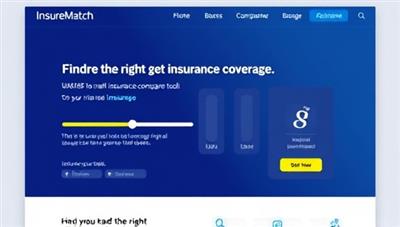 A dynamic website interface showcasing a user-friendly insurance comparison tool with interactive sliders and instant quote generation, illustrating the simplicity and efficiency of finding the right insurance coverage with InsureMatch.