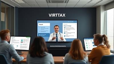 An engaging and interactive visual of a virtual tax planning workshop with participants engaging in discussions, a tax expert presenting tax-saving strategies on a screen, and digital tax planning tools visible, showcasing the dynamic and informative nature of the workshops.