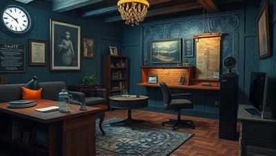 A captivating virtual escape room scene with intricate puzzles, mysterious clues, and interactive elements, set in a visually stunning and immersive environment, sparking curiosity and excitement for the subscription service.