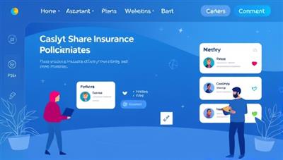 An online platform interface showing users easily sharing insurance policies with interactive features, creating a sense of community and collaboration in risk management.
